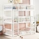 preview thumbnail 17 of 48, Twin Size Wooden Triple Bunk Bed with Ladders and Guardrails, Twin Over Twin Over Twin Detachable Bunk Bedframe for Kids