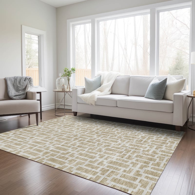 Machine Washable Indoor/ Outdoor Chantille Contemporary Geo Rug