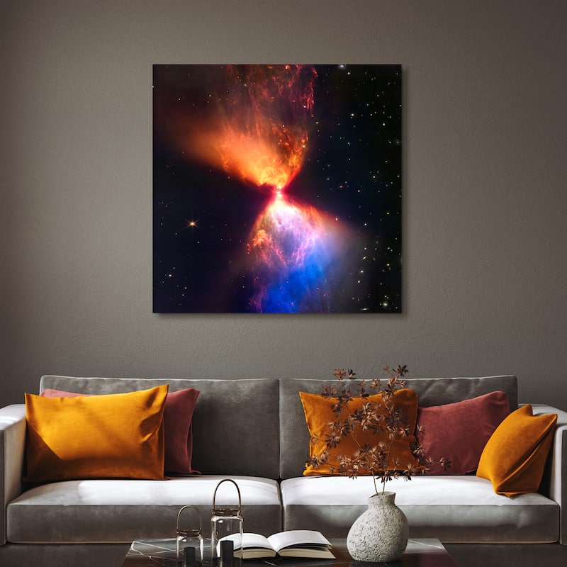 Empire Art Direct Taurus Fiery Hourglass Printed Tempered Glass Wall Art - Multi-Color