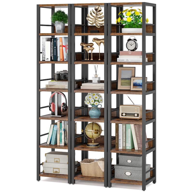 Industrial 75'' Tall Solid Corner Shelves, 6-Tier Narrow Bookshelf Storage Rack Display Stand