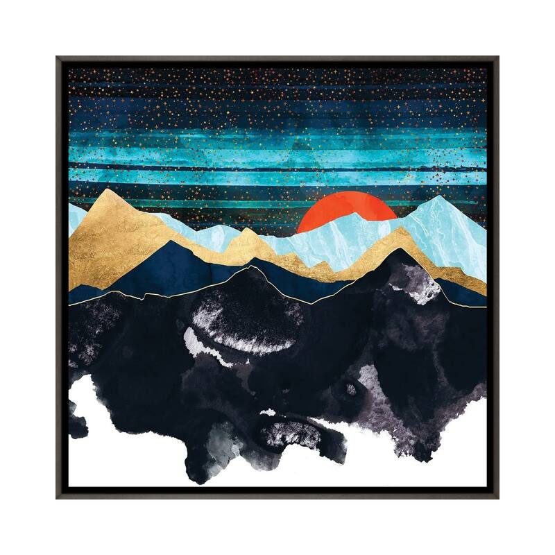 iCanvas "Amber Moon" by SpaceFrog Designs Framed - Charcoal - 37x37