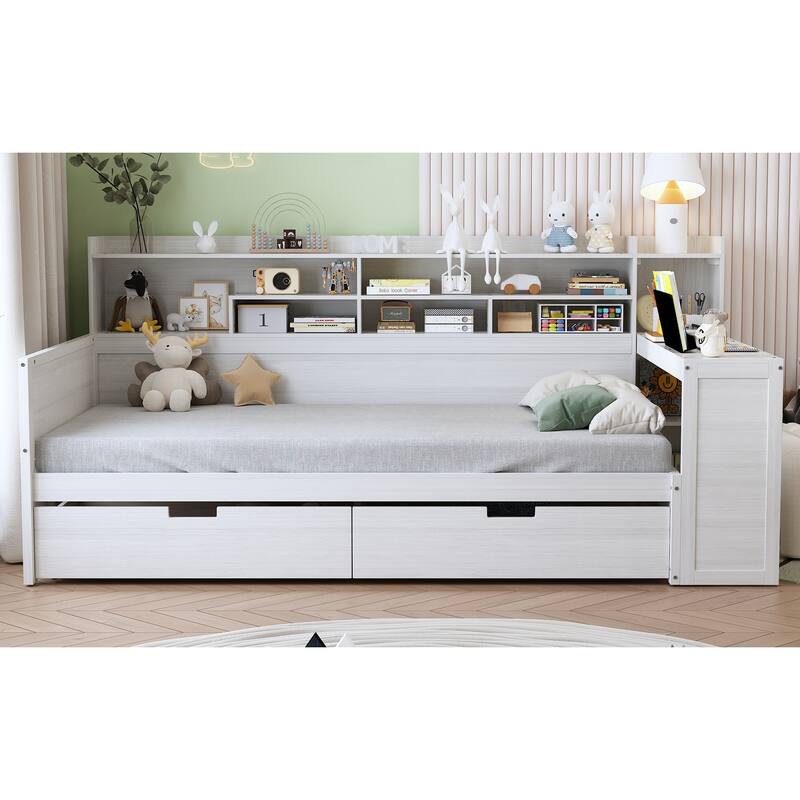 Twin Daybed with Desk and Storage