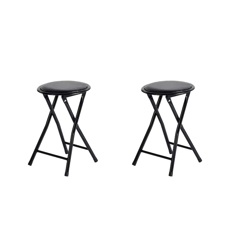 Homy Casa Set 2/4 Black Metal Folding Stools Portable Home & Events - Set of 2