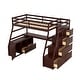 preview thumbnail 6 of 5, Espresso Twin Size Loft Bed with Desk and Cabinet, Storage Staircase, 7 Drawers and 2 Shelves