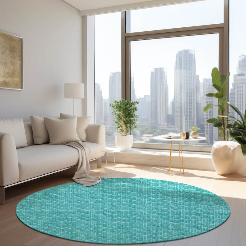 Pave Abstract Shapes Weather Resistant Timeless Fusion Outdoor Rug