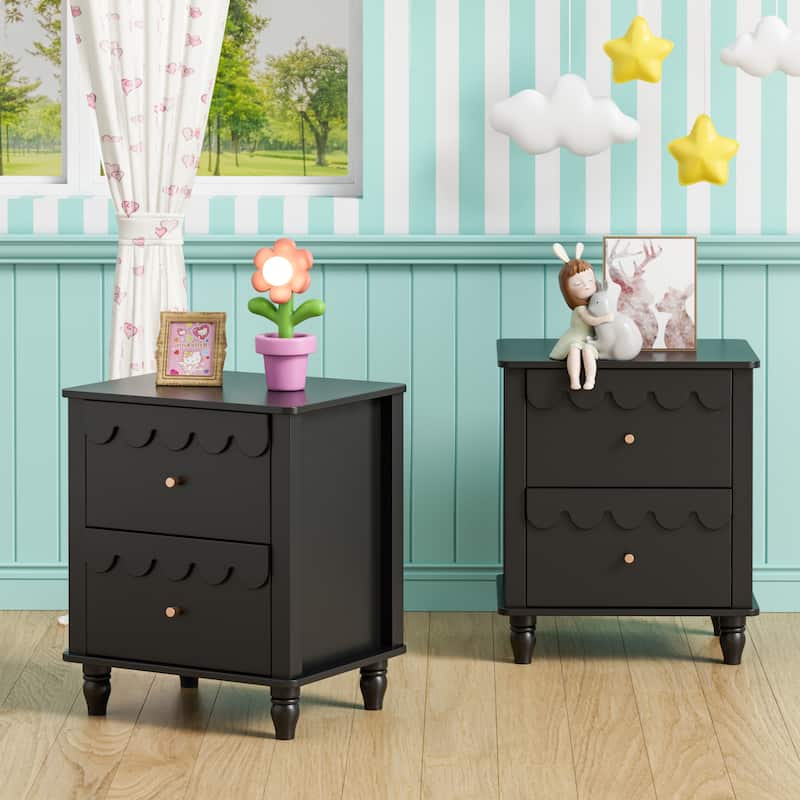Lace Trim 6-Drawer Dresser with Nightstand Kids' Bedroom Dream Storage