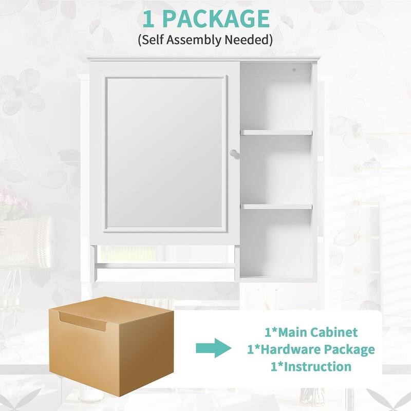 30'' Bathroom Vanity with Top Sink, Freestanding Vanity Set with Mirror Cabinet