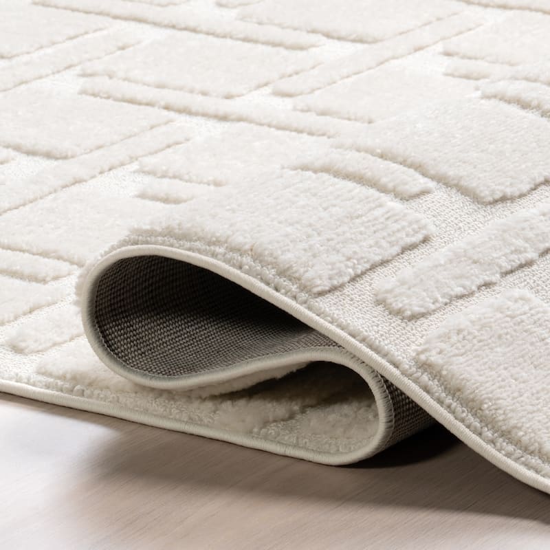 Nuloom Alafia High-Low Geometric Tasseled Area Rug
