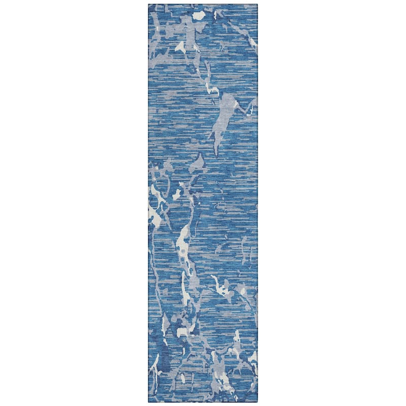 Machine Washable Indoor/ Outdoor Abstract Camo Chantille Rug