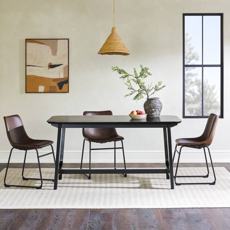 Middlebrook Designs 60 inch Mid-century Modern Dining Table - Black Ash