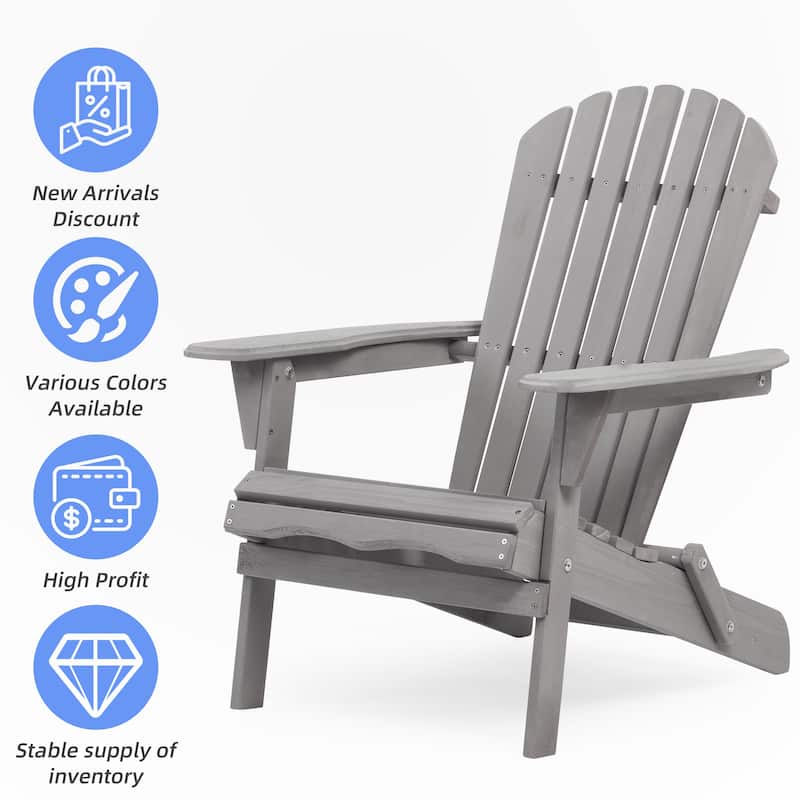 Set of 2 Wooden Outdoor Folding Chair