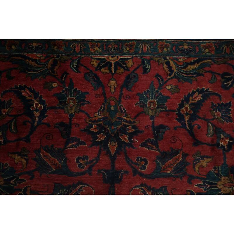 Hand Knotted Oriental 100% Wool Carpet Traditional Floral Pink Bidjar Area Rug - 9' 11'' X 7' 9''