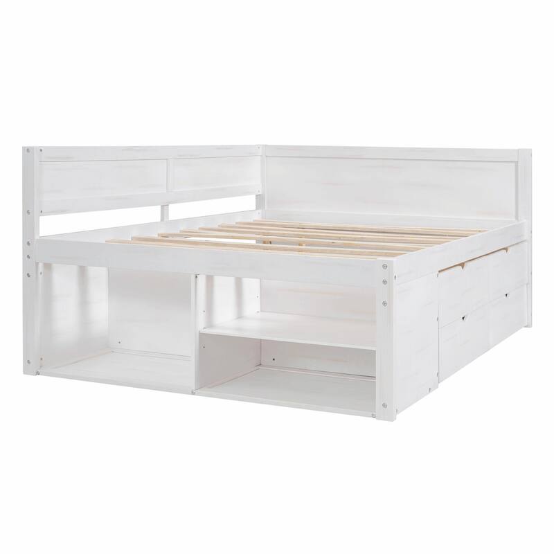 Daybed with Storage Drawers and Shelves