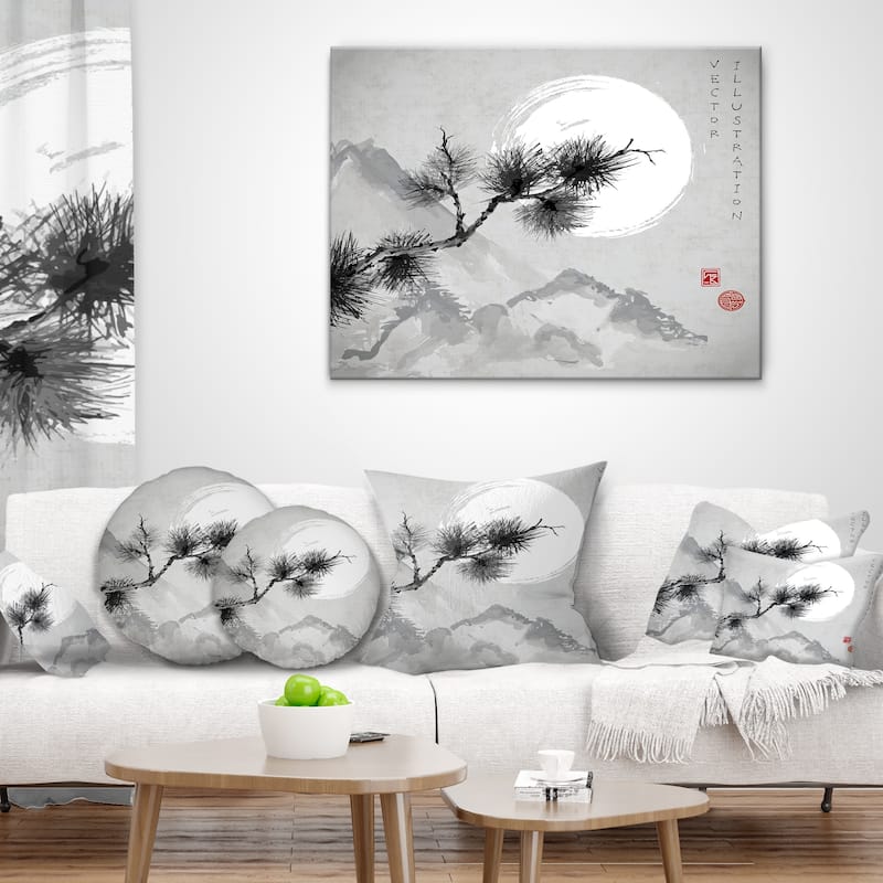 Designart - Pine Tree Branch - Japanese Canvas Art Print