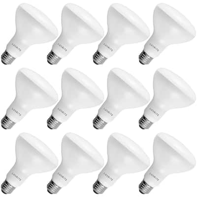 Luxrite BR30 LED Flood Light Bulb Dimmable 650 Lumens 9W=65W E26 Base Energy Star UL Listed Damp Rated 12-Pack