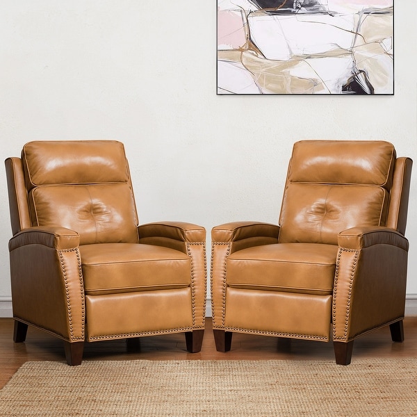 Pushback leather on sale recliner