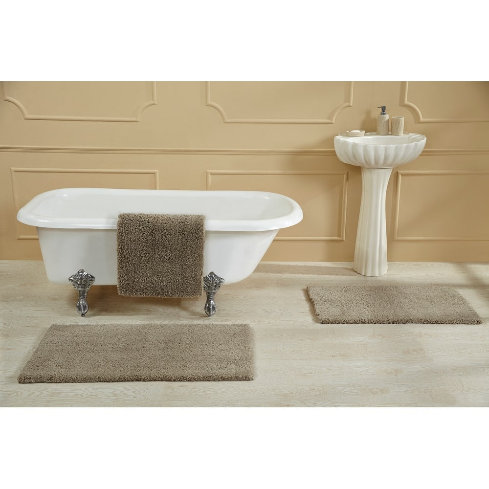 Better Trends Bath Rug 100% Micro Polyester Tufted Anti-Skid Latex Backing Bathroom Rugs for Shower, Sink Bath Mats Micro Plush