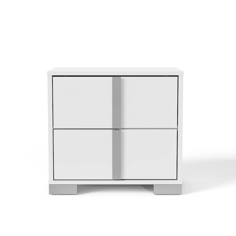 Furniture of America Erina Modern Glossy 3-Piece Panel Bedroom Set