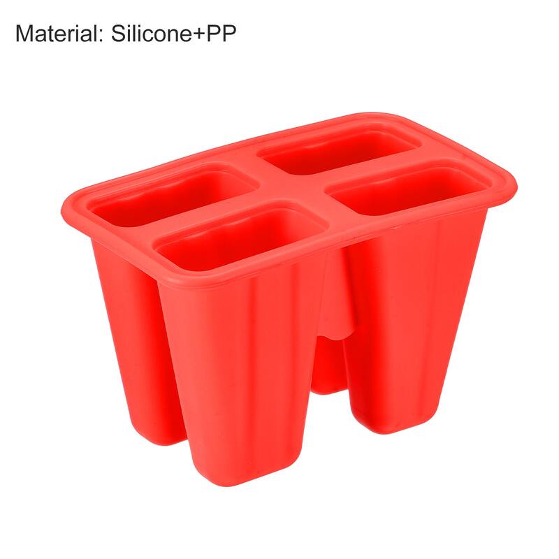 Silicone Ice Pops Molds 4Pcs, with Sticks Funnel and Cleaning Brush
