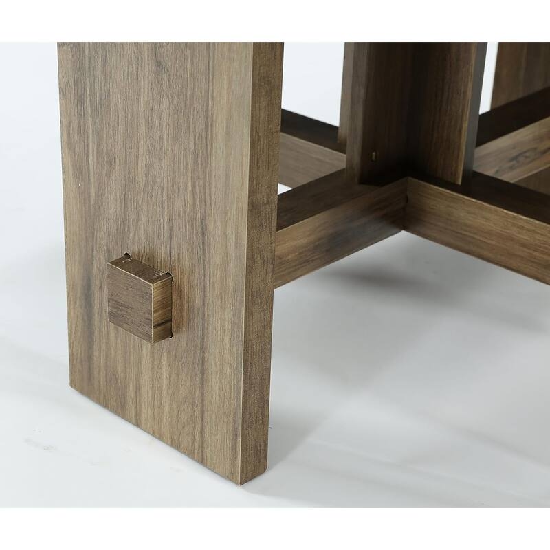 31.5-Inch Round Coffee Table with Pedestal for Living Room