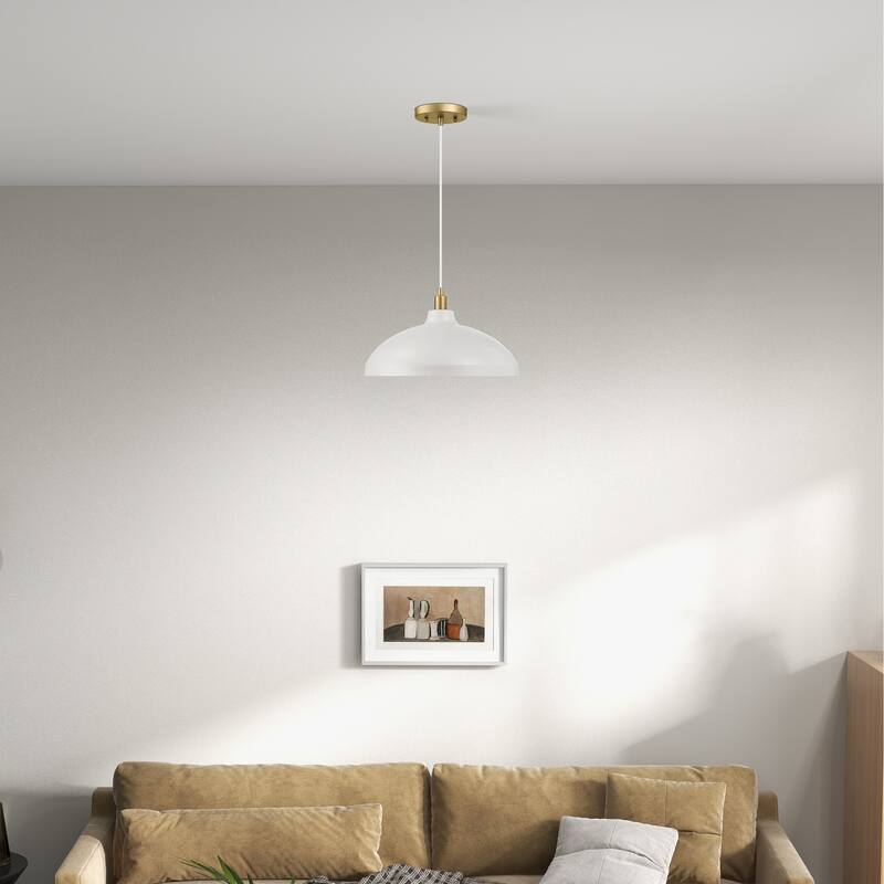 Sockras Single Dome Pendant Lamp with Gold Brass Accents