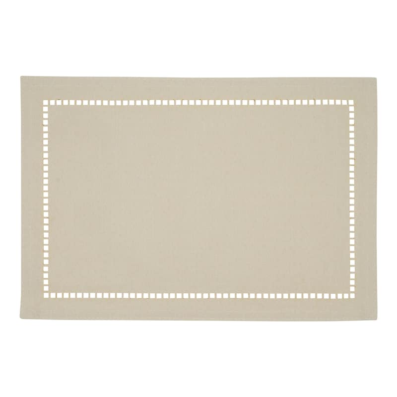Table Placemats With Laser-Cut Hemstitch Design (Set of 4)