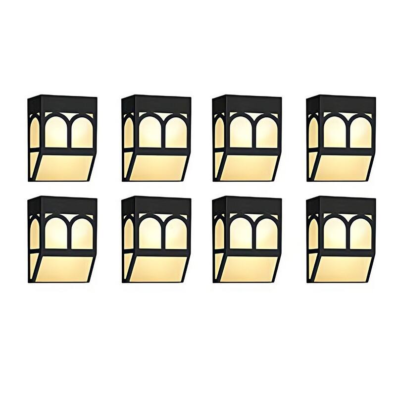 Solar Wall Lights Outdoor Waterproof – LED Deck & Fence Lights for Garden, Patio - N/A - 8 Lights