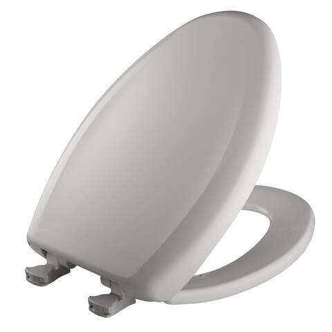 Bemis Elongated Plastic Toilet Seat in Ice Grey with STA-TITE Seat Fastening System, EasyClean & Change Blush ( )