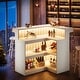 preview thumbnail 3 of 15, L-Shaped Home Bar Unit, 4-Tier Corner Liquor Bar Table