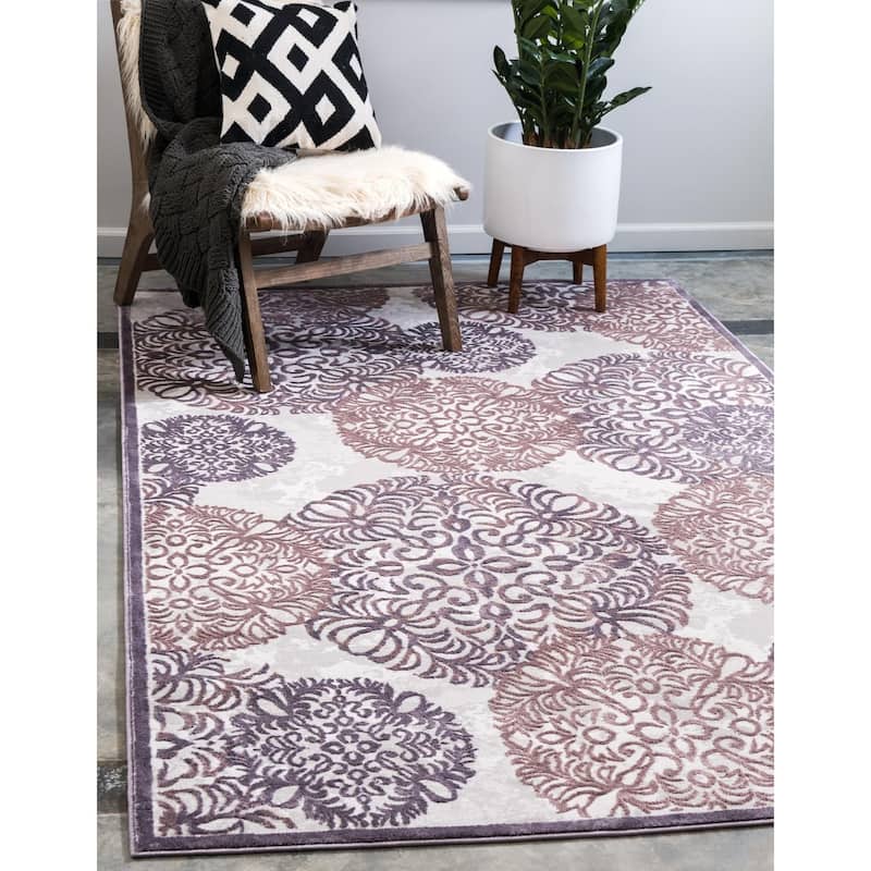 Country & Floral Cadence Collection Area Rug - 9'x12' - Violet