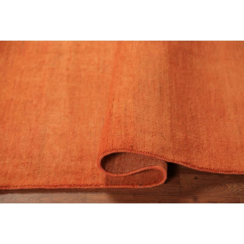 Orange Gabbeh Oriental Runner Rug Handmade Wool Carpet - 3'3" x 6'6"