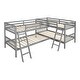 preview thumbnail 11 of 13, Wonderful L-Shaped Bunk Bed for 4 can be Divided into 2 L-Shaped Bunk Beds with Built-in Ladder and Safety Guardrails