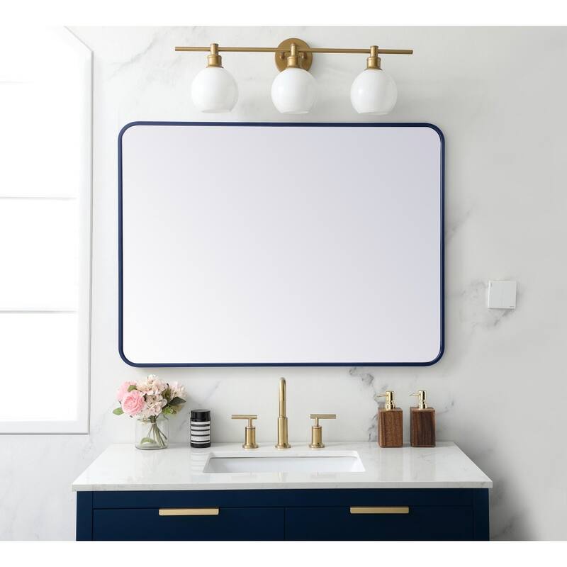 Ezra Soft Corner Metal Rectangular Mirror