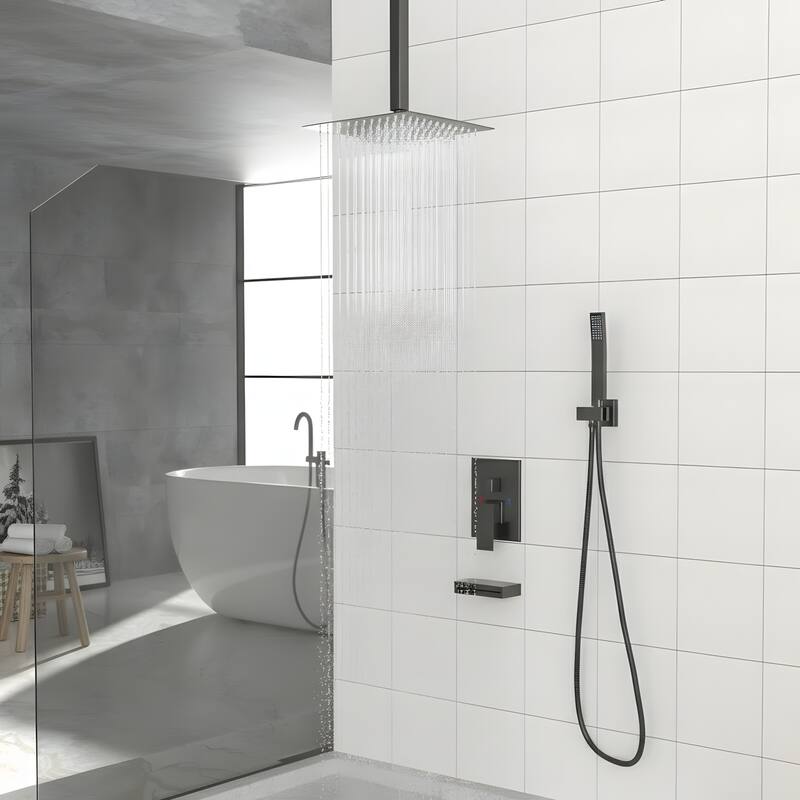 Minimalist Wall Mounted Square Shower System