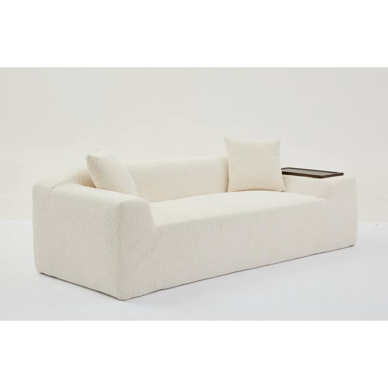 Boucle Couch Sofa Set, 2-Piece Modern 3-Seater + 2-Seater with Chaise & Ottoman Option