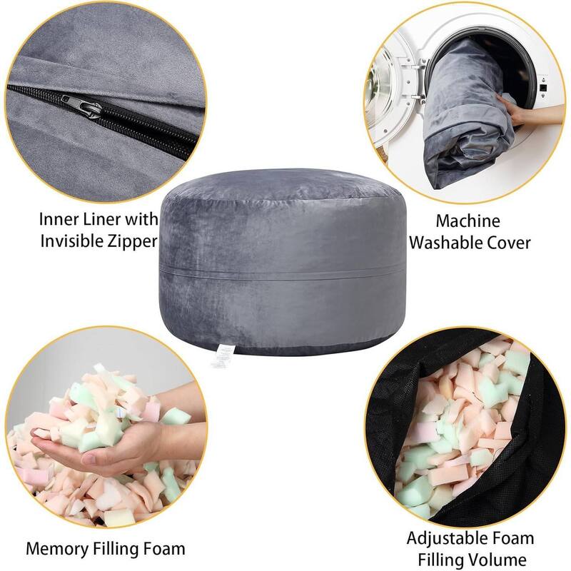 48 Inch Bean Bag Chair, Cozy Lazy Sofa with Fillings for Adults Kids - 48 Inch