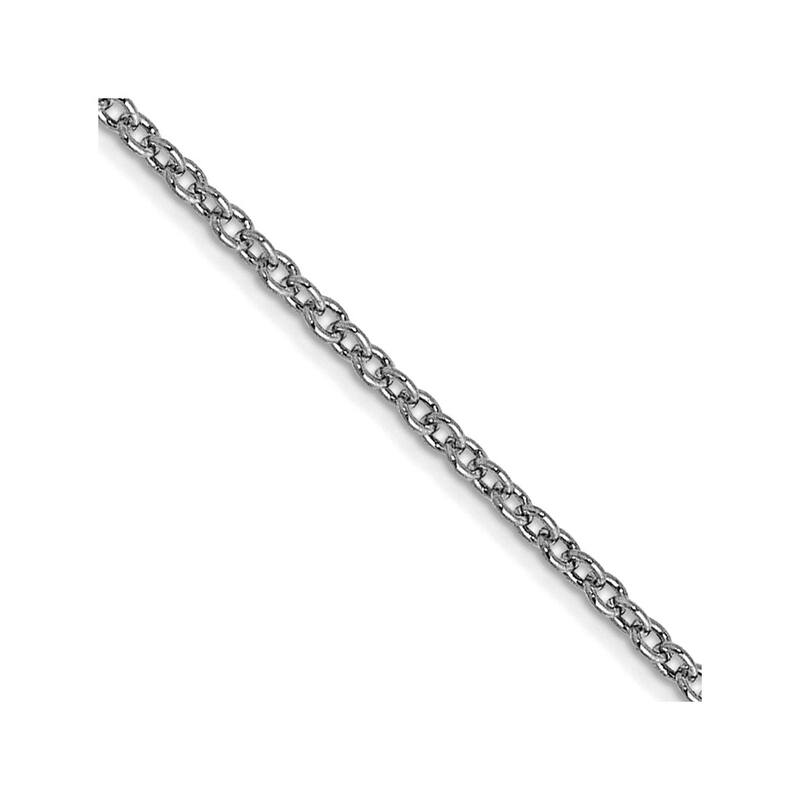 Curata 10k White Gold 1.0mm Cable Chain Necklace (Lobster) Options: 16 18 20 24 - 24 Inch