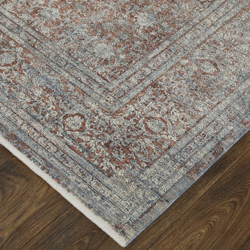 Wehin Power Loomed Floral Traditional Stain Resistant Low Pile Durable Area Rug By HomeRoots - 2' x 3'