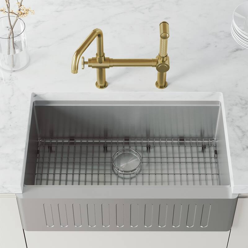 Vigo VG02050 Cass Single-Handle High-Arc Widespread Bridge Kitchen