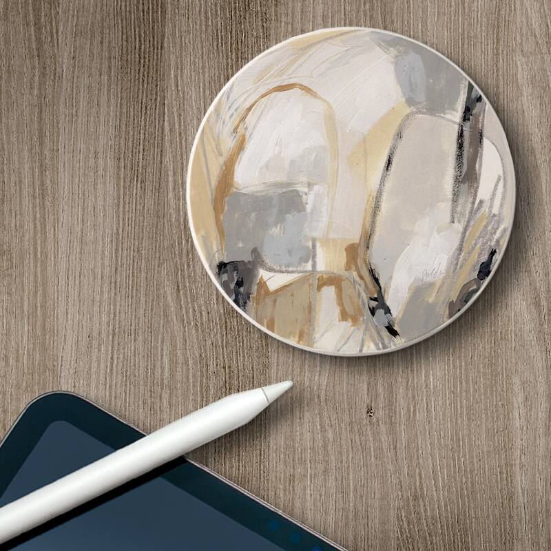 Absorbent Stone Beverage Coasters - Set of 4 - Neutral Singularity - Multi-180