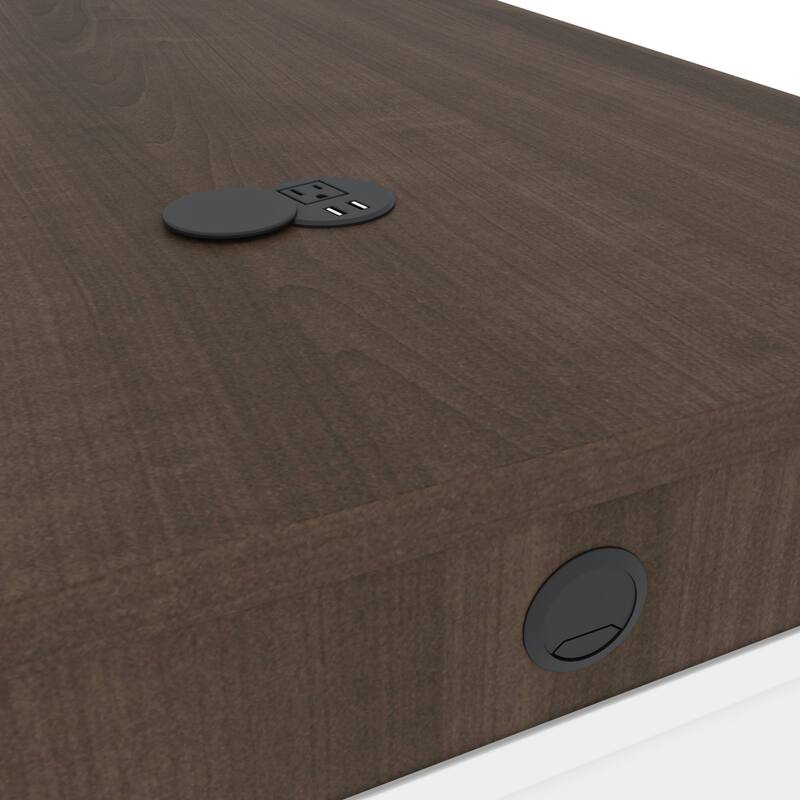 Bestar Equinox 72W L-Shaped Desk with Storage and File Drawer