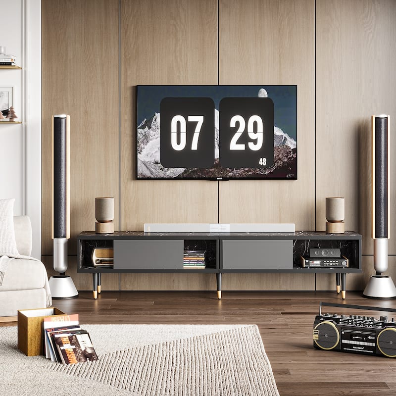 Modern TV Stand up to for 85 inch TVs Entertainment Center with Storage - 80 inch