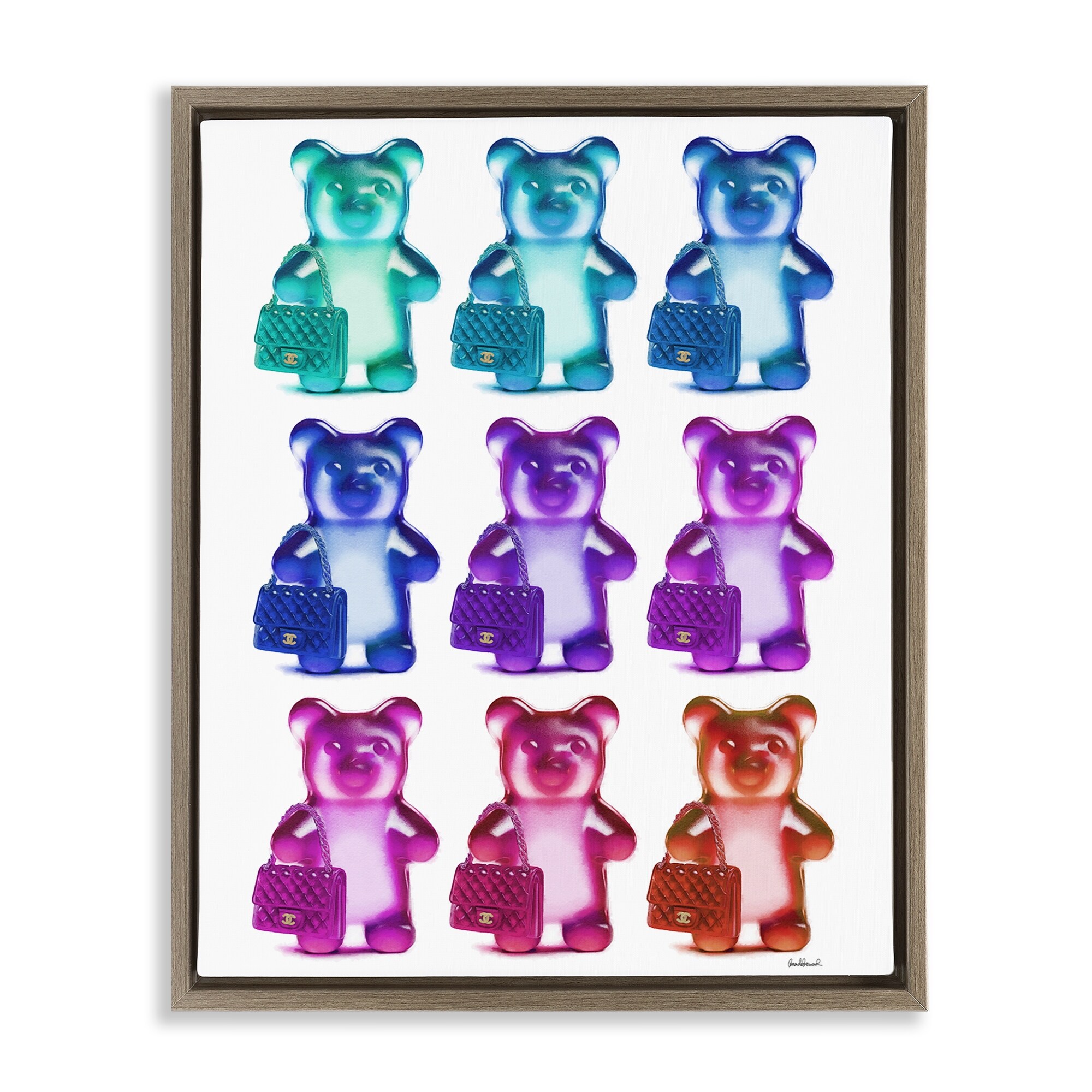 Stupell Fashion Bears & Bags Framed Floater Canvas Wall Art Design By Amanda Greenwood