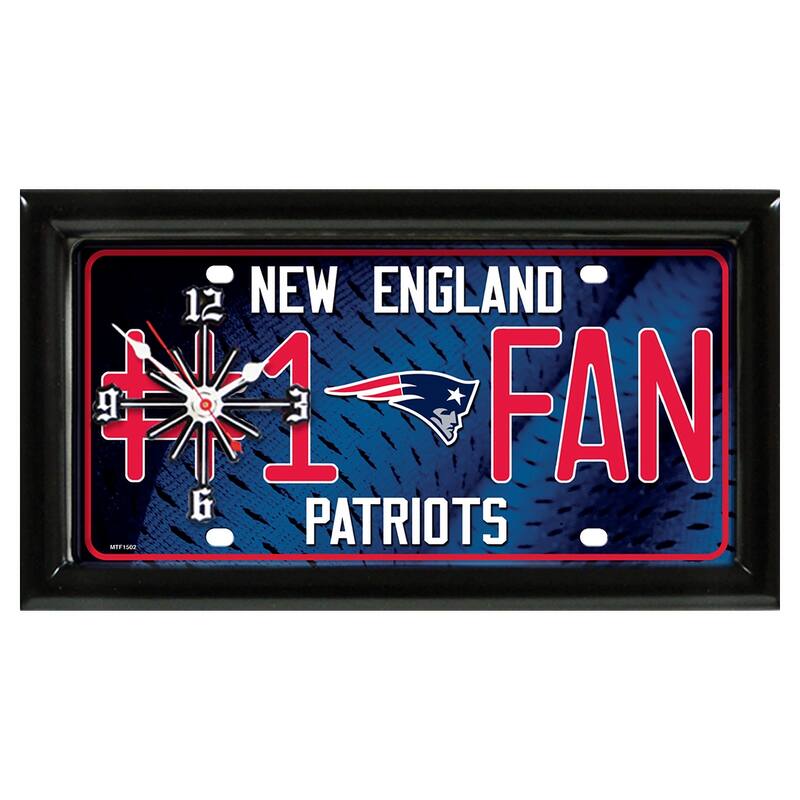 NFL Wall/Desk Analog Clock, #1 Fan with Team Logo - New England Patriots