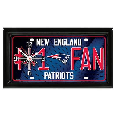 NFL Wall/Desk Analog Clock, #1 Fan with Team Logo - New England Patriots