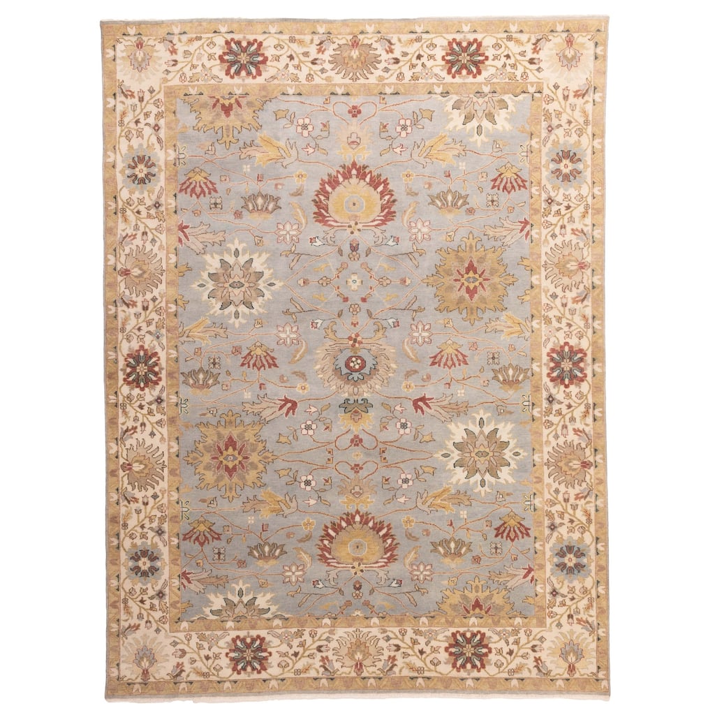 ECARPETGALLERY Hand-knotted Jules Serapi Light Denim Blue Wool Rug - 8'11 x 11'11