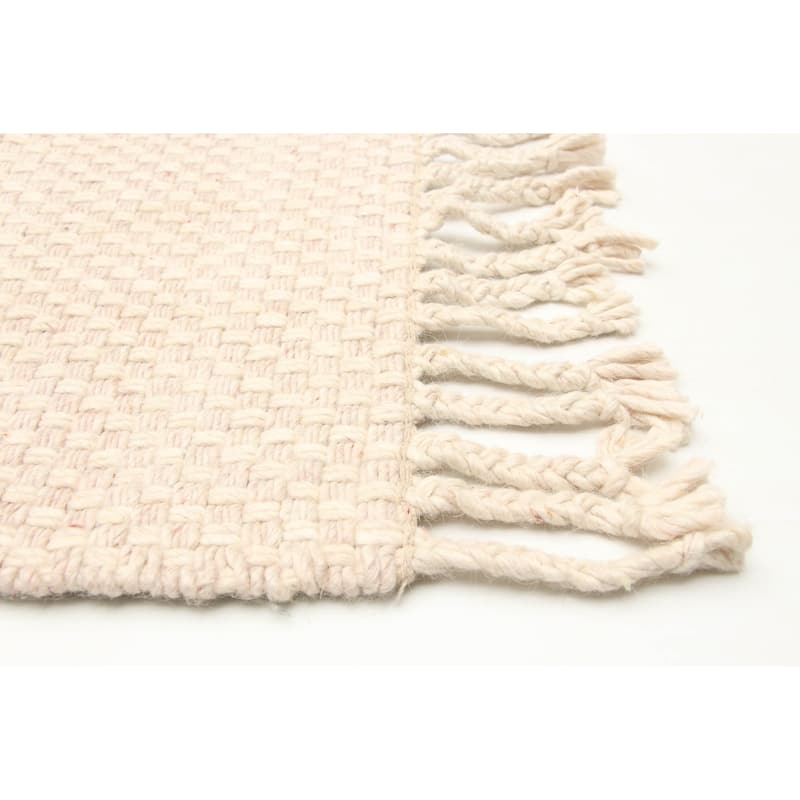 ECARPETGALLERY Braid weave Sienna Beige Wool Rug - 5'0 x 7'11