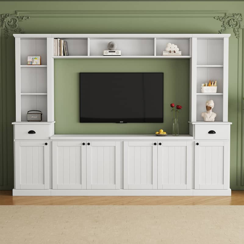 Modern 103" Entertainment Wall Unit with Ample Storage Space for TVs Up to 75"