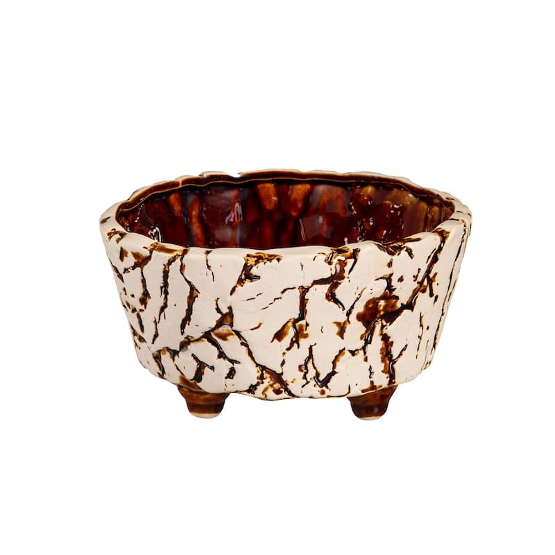 7" Ceramic Crackled Planter