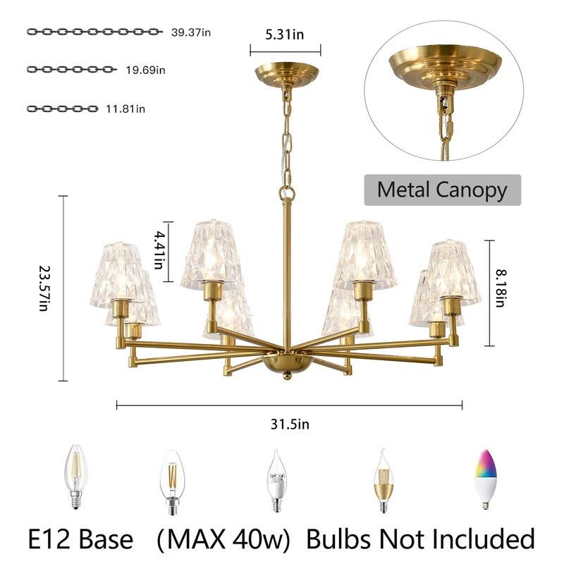 Mid Century Modern Chandelier Sputnik Liner Pendant Light Fixture